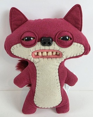 Fuggler Suspicious Fox Funny Ugly Monster 9'' Red Maroon EUC