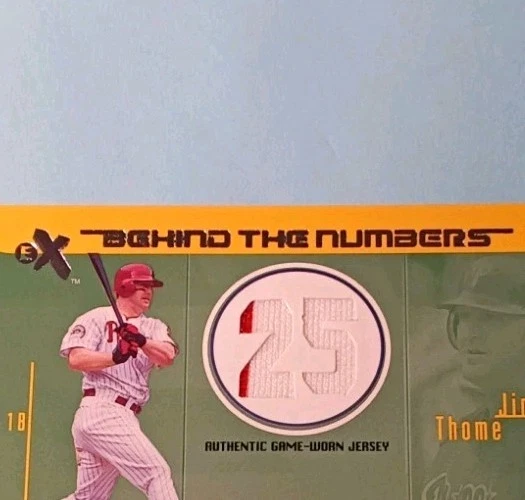 Jim Thome Game Used Card /199 Fleer 2003 Ex Behind The Numbers Phillies 2 Color - Image 4 of 4
