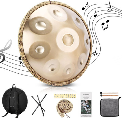 Handpan 22 Inches Drum Set, 440Hz 9 Notes Hand Drum Instrument, Premium Steel Ha