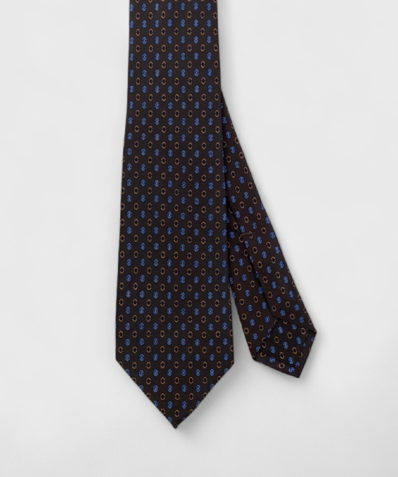 Petronius 1926 Dreifach Seidenkrawatte Carrè 70-х годов выпуска, Винтажный braun oval CC70