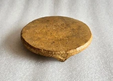 Antique Yellow Rotund Jaisalmer Sand Stone Old Flower Carved Chapati Maker Base