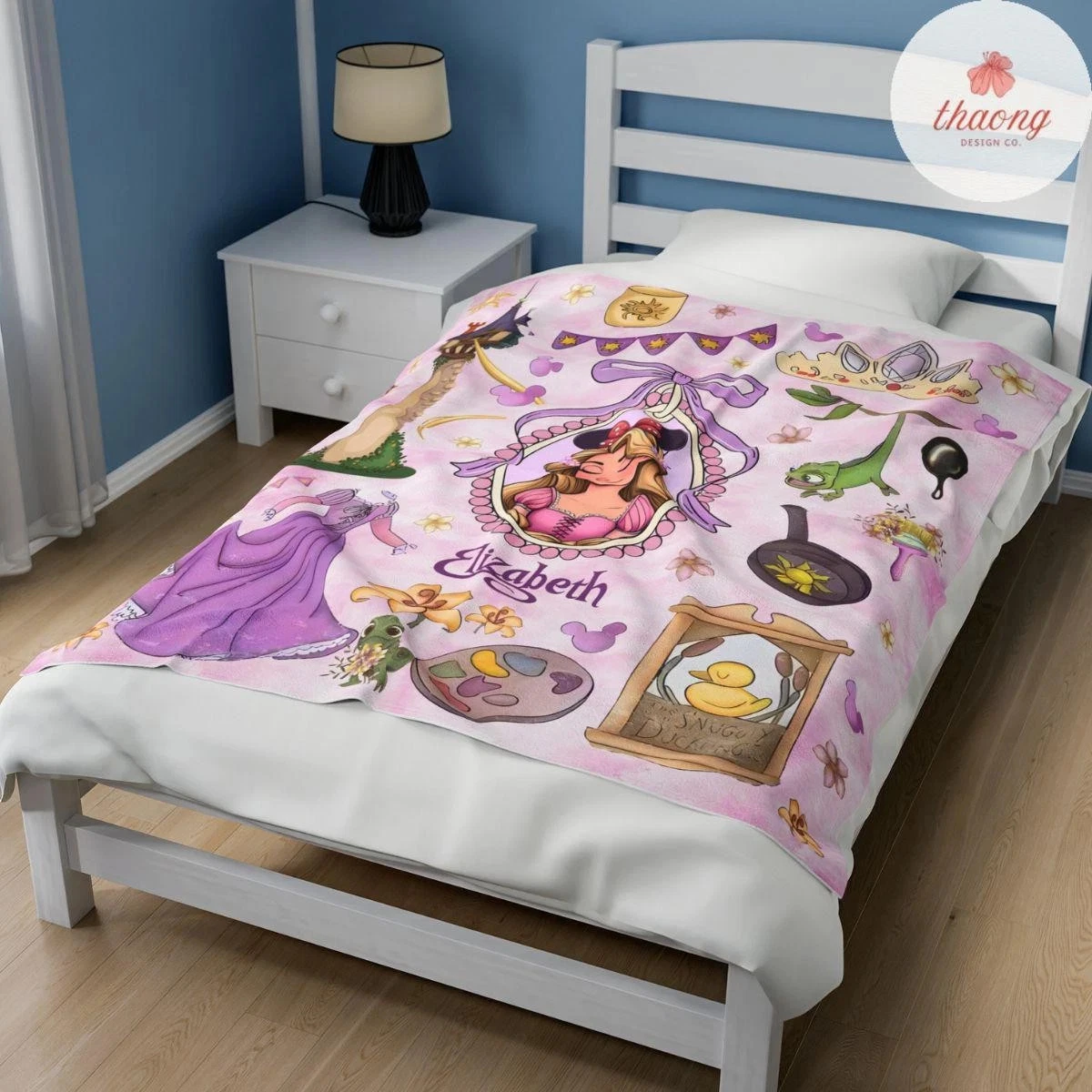 Personalized Disney Rapunzel Princess Fleece Blanket