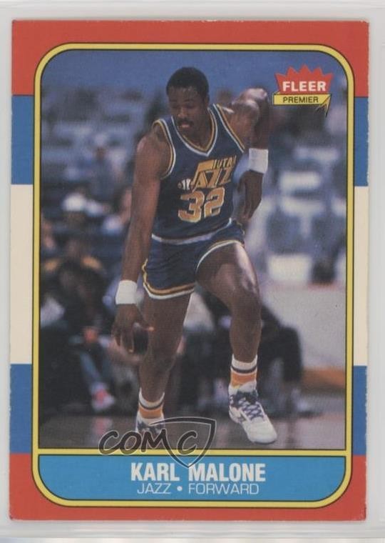 1986-87 Fleer Karl Malone #68 Rookie RC HOF