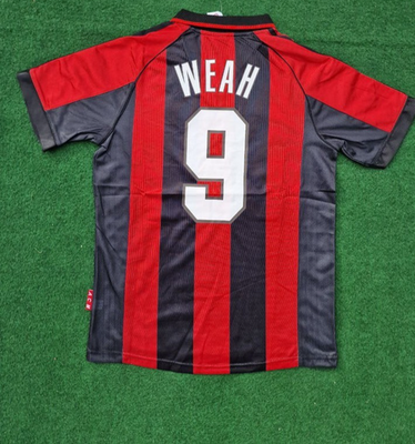 ACミラン WEAH 9 ジャージ Lサイズ George Weah AC Milan Jersey 1998 1999 Size M Retro Football Home