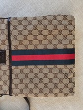 Gucci GG Web Designer Crossbody Logo Red Green Stripe Zip Adjustable Strap Women
