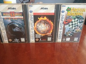 Sega Saturn Game Bundle Mortal Kombat 2, Virtua Racing, NBA Jam T.E. - Preowned