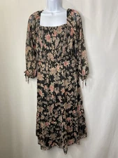 LC Lauren Conrad Womens Dress Size Large Floral Cottagecore Milk Maid Prairie