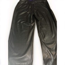 Maurices Womens Black Solid Leather Flat Fron...