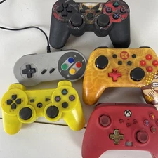Video Controllers Lot For Donkey Kong Wired Switch  Xbox One Ps3 As Is No Cords