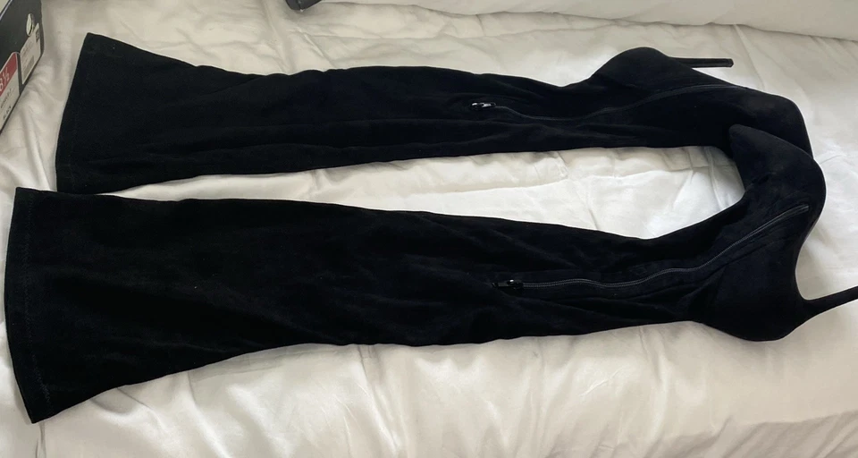 Liliana Thigh High Stretchy Spandex Fitted  4.5" Stiletto Black 30" Size 8.5 - Image 3 of 4