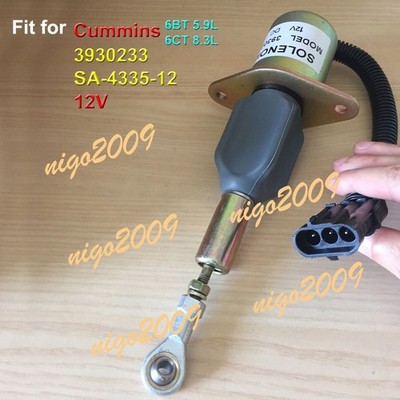 12V Solenoid Valve SA-4335-12 Fit for   6BT 5.9L 6CT 8.3L Engine   &ex