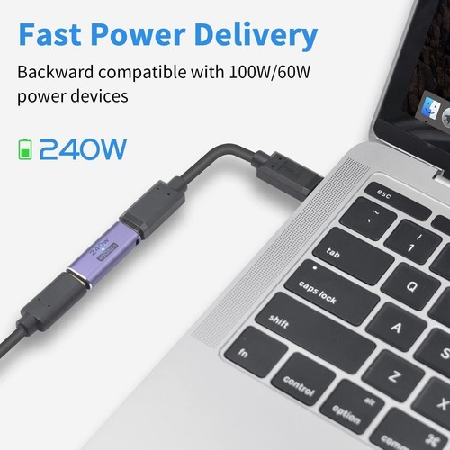 Universal USB4.0 Type-C Female To Female Adapter Coupler 240W 40Gbps 8K @60hz - Photo 7 sur 13