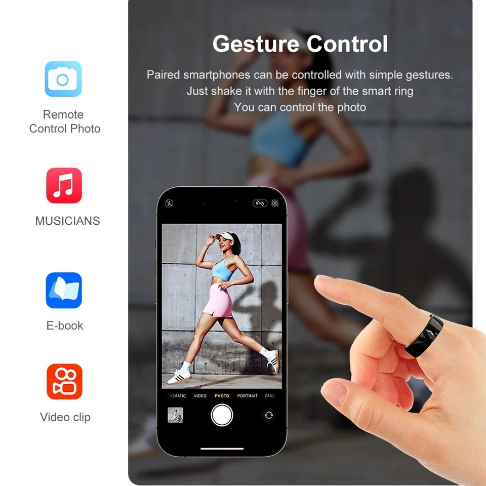 5ATM Wasserdicht R05 Smart Ring Blutsauerstoff Herzfrequenz Schlafmonitor NFC - Bild 3 von 4