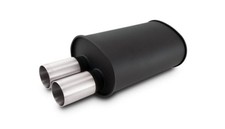 Vibrant Streetpower Flat Blk Muffler 9.5x6.75x15in Body 2.5in In ID 3in Tip OD w