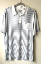 Original Penguin Heritage Stripe Polo Golf Shirt White Men s XL w/ front pocket