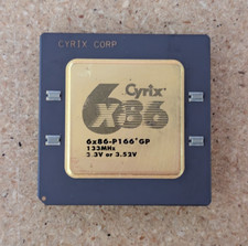 Cyrix 6x86 P166 GP 133MHz 3.3 3.52 V CPU Processor Socket 5 7 320 321 Gold Vtg