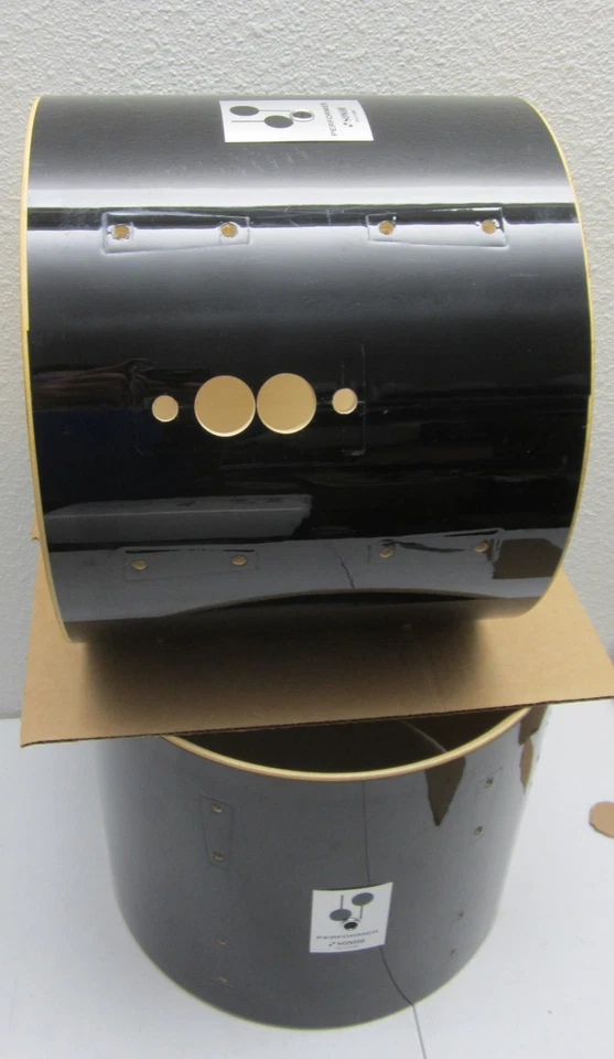 20 世纪 80 年代复古 Sonor Performer 12 x 10 & 13 x 11 汤姆鼓壳,黑色(音速) — 第 4/4 张图片