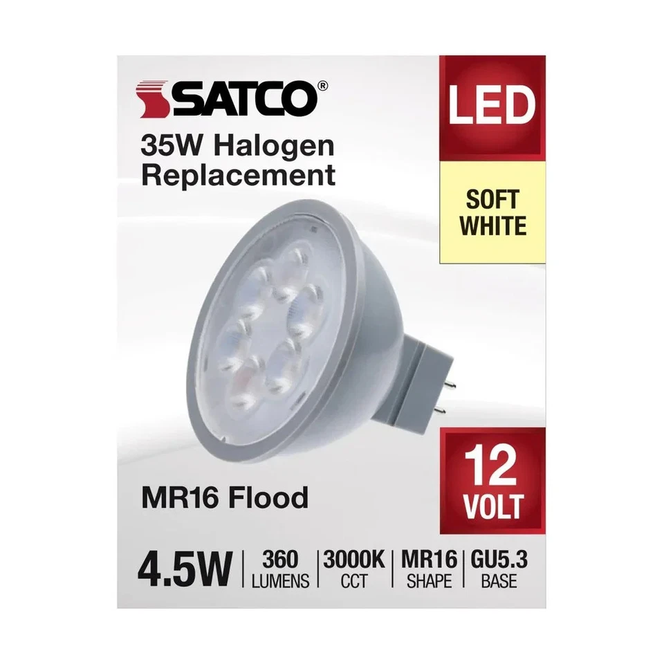4.5 Watt MR16 LED - Silver Finish - 3000K - GU5.3 - 40 deg. Beam - 360 Lumens - - Image 3 of 4
