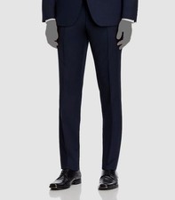 Hugo Boss Men's Blue Huge/Genius Wool Twill Slim Fit Suit Pants Size 38R
