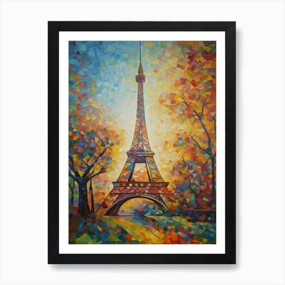 Eiffel Tower Paris France Paul Sign Framed Wall Art Poster Canvas Print Picture