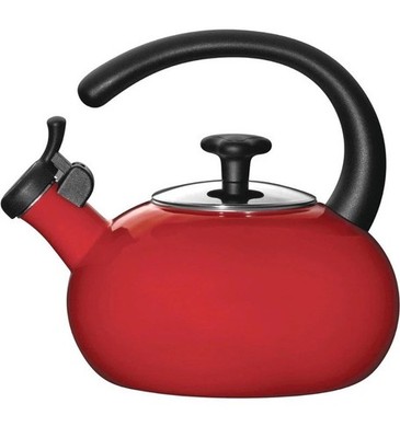 Rachael Ray Red Enamel Whistling Tea Hot Kettle 1.5 Qt Model 13T Sealed In Box