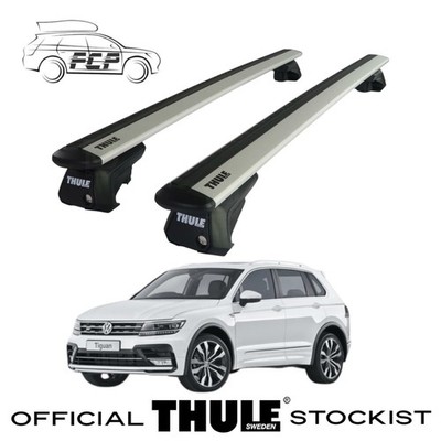 Thule WingBar Evo Silver Roof Bar Set to suit VW Tiguan Mk2 16-23 Open Rail