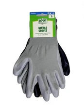 3-Pair EXPERT GARDENER Men’s L Gardening Nitrile Gloves Breathable Textured