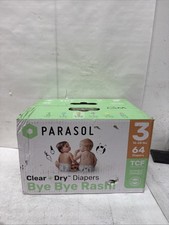 Parasol Bye Bye Rash Clear Dry Disposable Diapers - Size 3 16-28 lbs 64 Count
