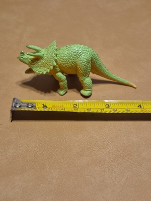 #ad Vintage 1985 Triceratops Made In China Hallow Dinosaur Figure Dibo Toy Green $9.99