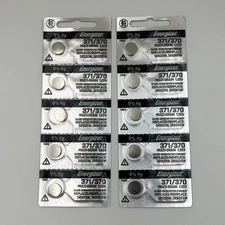 10 Energizer 371 SR920W Silver Oxide 1.55V Low Drain Coin Cell Batteries
