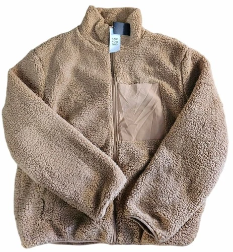And Now This Men's Full Zip Fluffy Fleece Sweatshirt Jacket Tan MD / MEDIUM - product listing photo