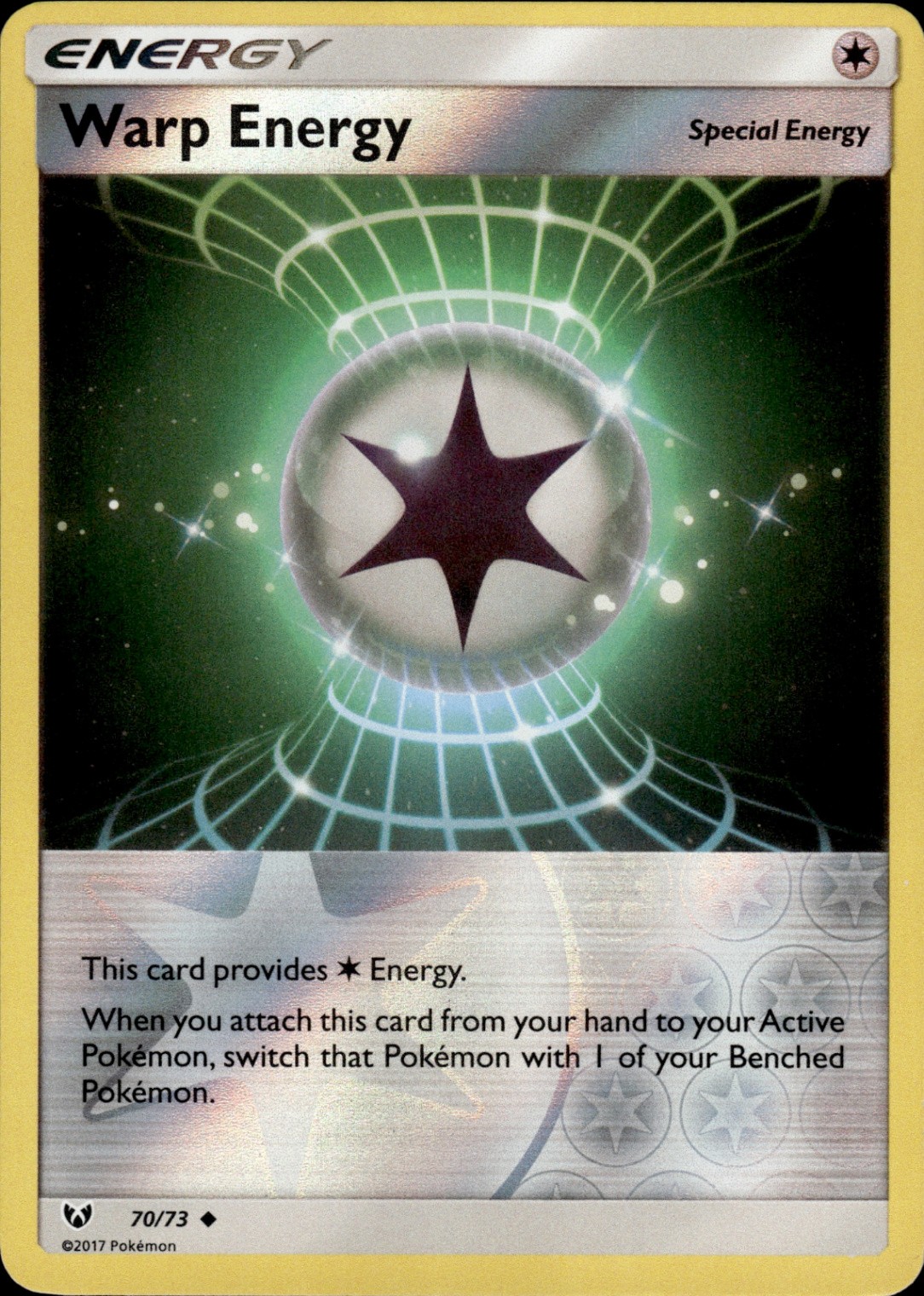 Pokemon TCG Reverse Holo Card Warp Energy Shining Legends 70/73