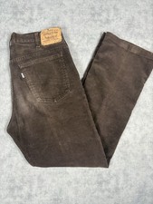 Vintage 80s Levis 517 Corduroy Pants Mens 34x32 Brown White Tab USA Bootcut