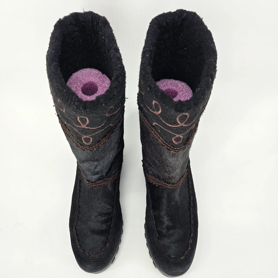 Goat Fur Winter Boots Vtg Khombu Chocolate Brown 8M Apres Ski Yeti Tecnica Dupe - Image 3 of 4