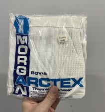 J.E. Morgan Long Johns Boys Thermal XL 18-20 USA NOS Deadstock vintage 80s white