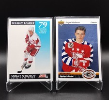 Sergei FEDOROV Lot 1991-92 Score Canadian Bilingual #298 SL + Upper Deck #631 AS