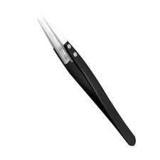 Anti-Static Ceramic Tweezers ESD Heat Resistant Insulated Pointed Tip Pliers/