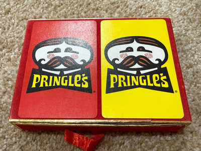 Vintage Pringle's 2 Deck Red & Yellow 1970s Playing Cards In Box - Excellent!