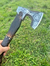 EDC CUSTOM HANDMADE TOMAHAWK HATCHET AXE INTEGRAL HUNTING CAMPING OUTDOOR X502