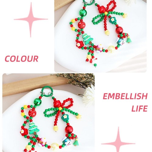 Xmas Tree Mobile Phone Strap Handmade Phone Choker Mobile Phone - Zdjęcie 5 z 5