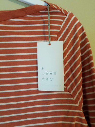 Women's Striped Slim Fit Long Sleeve Boat Neck T-Shirt - A New Day Size XXL - Bild 4 von 5