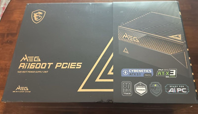 1600W MSI - MEG Ai1600T 80+ TITANIUM Full Modular PCIE5 PSU NEW-SEALED