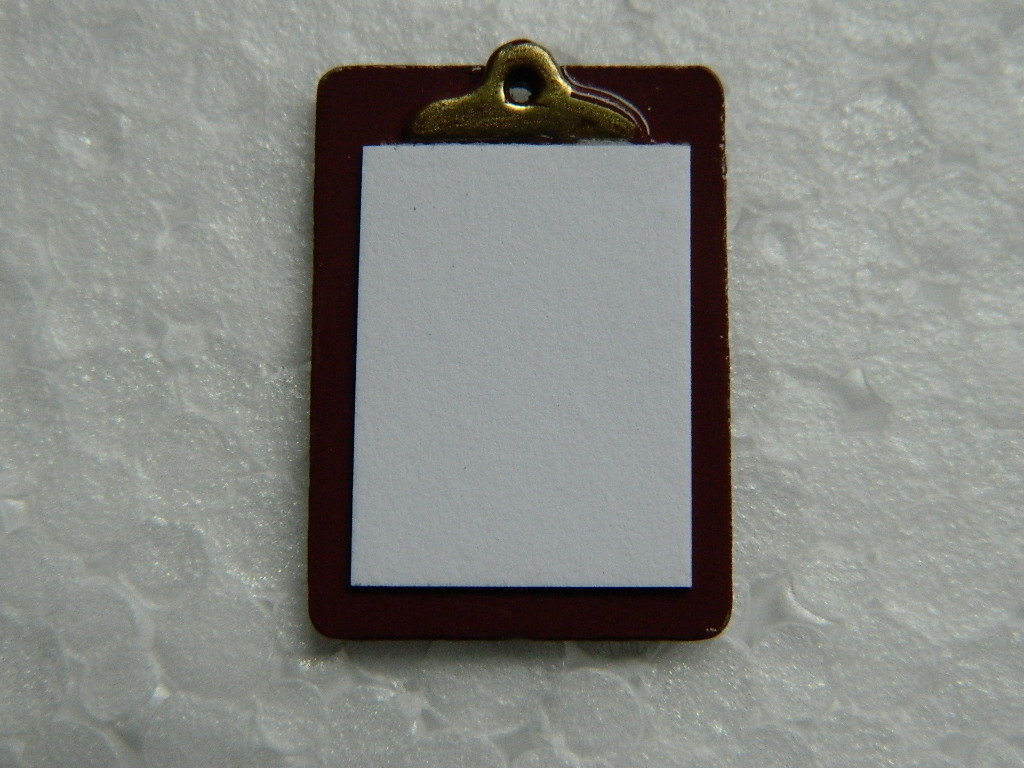 (M1.26)1/12th scale DOLLS HOUSE MINI CLIPBOARD - CHECK SIZE