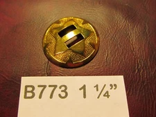 B773 1 1/4" SOLID Brass heavy Round SADDLE CONCHO new! England Brass Star CONCHO