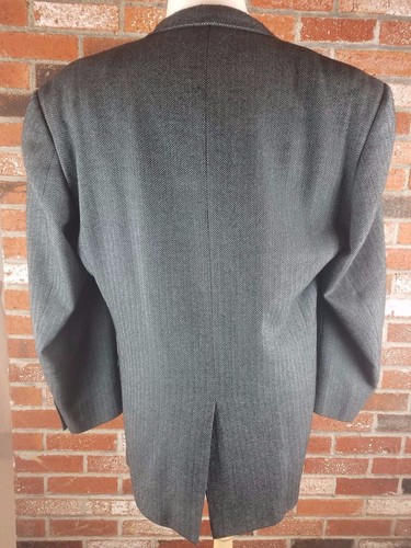 Giovanni Vasta Blue Herringbone 3B Mens Sport Coat Blazer Suit Jacket - Imagen 4 de 11
