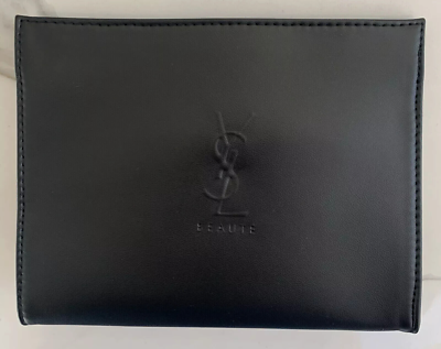 Yves Saint Laurent イヴサンローランビューティケース 黒 YSL YVES SAINT LAURENT Beaute black pouch faux leather case