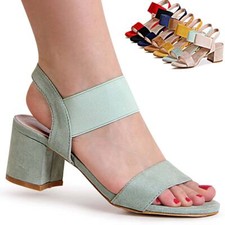 Scarpe da donna scamosciate cinturino sandali sandali tacco alto décolleté punta aperta