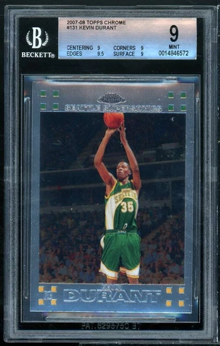 Kevin Durant Rookie Card 2007-08 Topps Chrome #131 BGS 9 (9 9 9.5 9)
