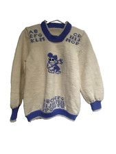 Vintage Handmade Wool Mickey Mouse Kids Pull Over Sweater