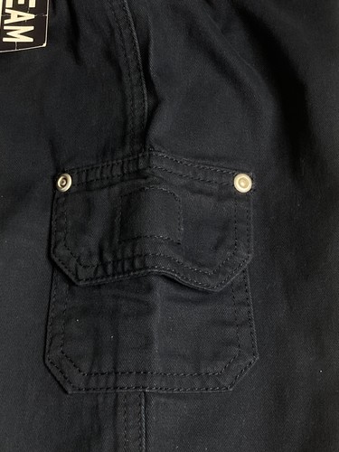 New Braggers Cargo Pants Boy Sz 8 Cotton Drill Trousers Elastic Waist Pkts Blue - Picture 8 of 15